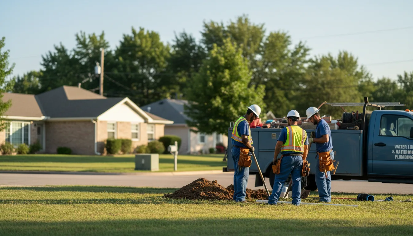 Residential water line and bathroom plumbing service in Clio, IA